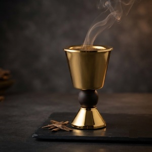 Arabic Metal Mubkhar Incense Burner Modern Gold Chalice <b>Oud</b> <b>Bakhoor</b> Burner Wholesale Middle Eastern Home Decor Censer Low Price - Product Image 1