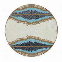 Nouveau design, set de table classique floral brodé à la main avec perles de rocaille de 5 mm, réutilisable, pour événements festifs et maison, haute qualité, café