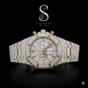 นาฬิกาข้อมือผู้ชายสุดหรู ดีไซน์คลาสสิก สายสตีล ประดับเพชร VVS Moissanite อย่างเต็มหน้าปัด พร้อมกลไกจักรกล ราคาขายส่ง - Product Image 1