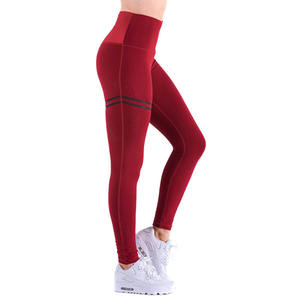 Leggings de sport tricotés rayés pour femmes, compression, taille haute, longueur intégrale, pour la gym, la course et les activités sportives - Product Image 6