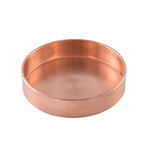 Bandeja plana de cobre puro de acero inoxidable respetuoso con el medio ambiente, plato para servir en la cocina, plato grabado de todos los tamaños para fiestas, característica sostenible - Product Image 1