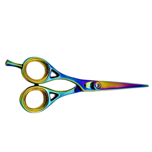 กรรไกรตัดผมมืออาชีพ High Steel Barber สีน้ำเงิน หลายสี สแตนเลส 4Cr13 น้ำหนักเบา พับได้ สำหรับคนถนัดขวา รับทำโลโก้ตามสั่ง - Product Image 4