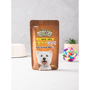 Monster Good Life nutritivo Porridge Samgyetang e salmone 120g cibo Premium per animali domestici per cuccioli - Product Image 1