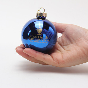 Logo personnalisé imprimable école université société verre boule <span class=keywords><strong>de</strong></span> Noël ornement idées cadeaux articles promotionnels - Product Image 6