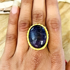 Latest Style Boho Gemstone <b>Ring</b> Vintage Brass <b>Rings</b> Women 18k Gold Plated Ethnic Oval Beaded Tribal <b>Statement</b> Wholesale/OEM/ODM - Product Image 4