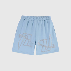 Shorts d'été personnalisés de qualité supérieure, shorts en molleton personnalisés pour hommes, streetwear, shorts à crânes en strass, Fortleo - Product Image 1