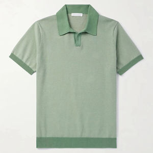 Chemise décontractée pour homme OEM en coton 100% anti-plis à manches courtes, tricotée, avec logo personnalisable - Product Image 5