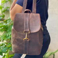 Sac à dos en cuir marron r260, Vintage, fait à la main, pour bureau