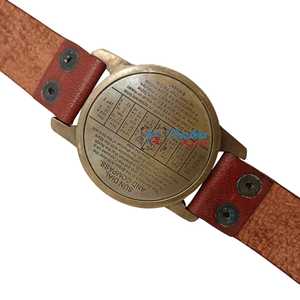 Boussole de poignet directionnelle Steampunk nautique en laiton avec bracelet en cuir, boussole de navigation, cadeaux de baptême pour les proches - Product Image 5