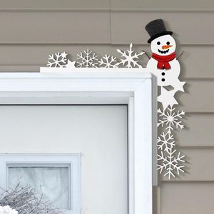 Decoraciones Navideñas de Madera para Esquinas de Puerta, Adornos Rústicos para Marco de Puerta con Muñeco de Nieve, Papá Noel, Reno y Copo de Nieve, Decoración Festiva para el Hogar - Product Image 1