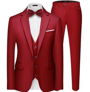 Costume Homme 3 Pièces Couleur Unie avec Services OEM – Blazer, Pantalon et Veste de Smoking – Style Simple Boutonnage, Tendance, Formel et Respirant pour Affaires - Product Image 1