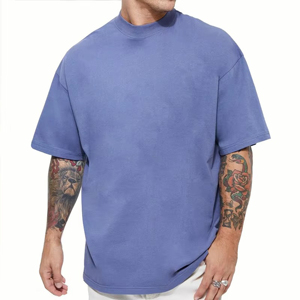 Men 100% Cotton Knitted T-Shirt Casual Summer Short Sleeve Neck Soft Breathable Lightweight Comfortable Gym Streetwear Daily - Product Image 1