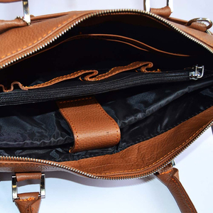 Maletín de Cuero Genuino al por Mayor para Hombre y Mujer, Color Beige, Gran Capacidad, Resistente, para Portátil, Bolso de Diseño, Logotipo Personalizado, OEM - Product Image 5