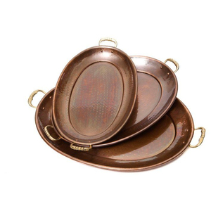 Handmade Copper Hammered Food Serving <b>Tray</b> Rectangular Shape For Home Kitchenware Tabletop <b>Snacks</b> & Drinks Serving <b>Trays</b> - Product Image 3