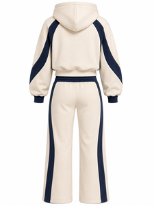 Conjunto Deportivo para Hombre al por Mayor, con Paneles en Contraste, Sudadera con Capucha de Felpa de Algodón de Primera Calidad, Corte Holgado - Product Image 2