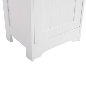 Mobiletto da Bagno FCH Bianco a Una Porta e Tre Ripiani, Pratico Scaffale per Bagno - Product Image 6