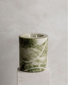 Ensemble de bougies hexagonales en marbre noir et blanc de luxe avec plateau ovale assorti, artisanat en pierre naturelle, décoration d'intérieur - Product Image 6