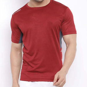 T-shirt uni tricoté en polyester/coton 220g pour homme, col rond, coupe classique, manches courtes, écologique, style streetwear, vente en gros - Product Image 1