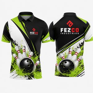 Men's Custom Sublimated Team <b>Bowling</b> Shirts Casual Polo Anti-Shrink Anti-Pilling Quick Dry Sustainable Plus Size - Product Image 1