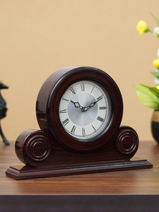 Reloj de Escritorio Moderno de Madera con Números Romanos, Movimiento Mecánico, Diseño Circular, Función de Alarma y Repetición, para el Año Nuevo - Product Image 1