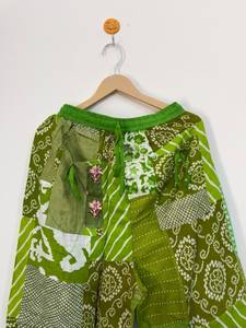 Pantalones Harem de Rayón con Parches, Cintura Elástica, Corte Recto, Largos, Ajuste Regular, Estilo Dulce, Verano, Playa, Casual, Étnico - Product Image 2