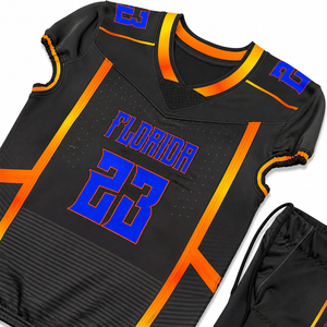 Conjunto de Uniforme de Fútbol Americano de Manga Corta con Cuello en V, Malla Sublimada, Ropa Deportiva para Hombre, Spandex/Poliéster, Absorbe la Humedad - Product Image 6
