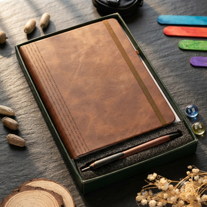 Aurelux Premium Case Bound Valvet PU Leather Diary Gift <b>Set</b> with Pen Loop & Elastic Closure-Corporate Gift for Journaling - Product Image 5