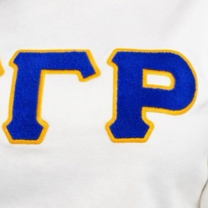 Sweat-shirt rayé blanc et or Sigma Gamma Rho pour femme, style décontracté streetwear, col rond, sororité grecque - Product Image 6