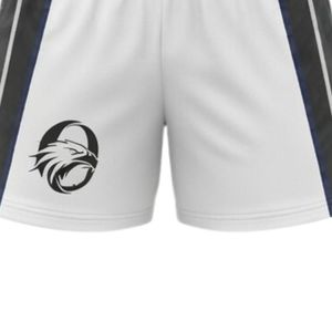 Ensemble short et maillot de netball sublimé blanc et gris pour homme, en polyester léger, uniforme de sport avec empiècements latéraux, pour matchs d'équipe et entraînements - Product Image 6
