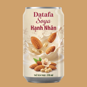 นมอัลมอนด์ผสมถั่วเหลือง DATAFA 330 มล. รสพรีเมียม ผ่านการฆ่าเชื้อและกรองแล้ว บรรจุกระป๋อง รับผลิตแบบ OEM/ODM อายุการเก็บรักษา 24 เดือน - Product Image 1