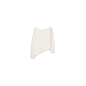 Suéter de punto extragrande para mujer, color sólido, hombros caídos, cuello redondo, diseño asimétrico, manga larga, ropa de otoño - Product Image 6