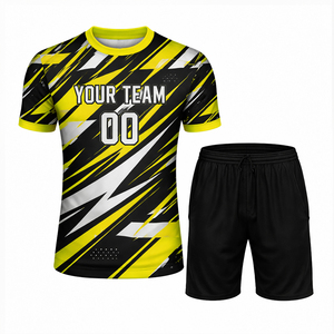 เสื้อและกางเกงขาสั้นผู้ชายไซส์ใหญ่ พิมพ์ลายแบบซับลิเมชั่น ระบายอากาศได้ดี สำหรับเล่นกีฬา - Product Image 3