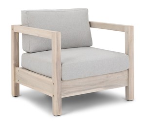 Sillón de Madera de Teca para Exteriores, Sillón Acolchado para Patio, Asiento de Madera Maciza para Jardín, para Sala de Estar - Product Image 1