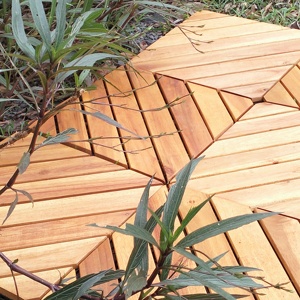 Deckingtiles Acacia แบบ DIY ขนาด300*300มม. สำหรับตกแต่งภายใน-ภายนอกบ้านตกแต่งสวนระเบียงตกแต่งหลังลานที่เชื่อมต่อกัน - Product Image 6