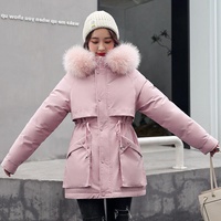 Parka longue décontractée d'hiver pour femme, personnalisable, en gros, avec capuche, fermeture éclair, doublure en polyester, imperméable