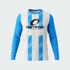 Maillot de football personnalisé de haute qualité à manches longues avec impression par transfert thermique, nom d'équipe personnalisé, couleurs personnalisées, polyester/nylon - Product Image 1