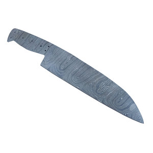 Cuchillos de chef de acero de Damasco con hoja en bruto, estilo Full Tang Drop Point, de grado industrial, con mango personalizado, para cocina, al por mayor - Product Image 5