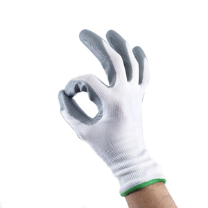Gants de sécurité gris enduits de nitrile, antidérapants, avec poignet tricoté texturé, sans latex, pour le travail - Product Image 3