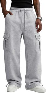 Pantalon de jogging cargo en molleton ample et décontracté pour homme, idéal pour la randonnée et l'entraînement sportif, avec poches - Product Image 2