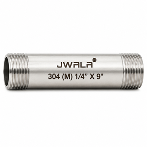 Raccord de tuyau en acier inoxydable 304 durable, diamètre 1/4 pouce, longueur 9 pouces, connecteur mâle fileté, matériel de plomberie - Product Image 1