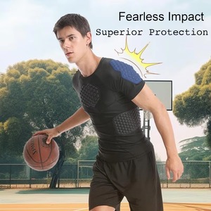 Maillot de compression rembourré pour l'entraînement au football, manches courtes, respirant - Product Image 4
