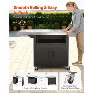 Carrello portaoggetti da esterno con tavolo grill in acciaio inossidabile da 74,8 pollici e isola cucina impermeabile - Product Image 6