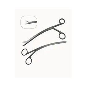 FAVALORO Ciseaux coronaire à manche courbé, lames angulées 130 °   Longueur de la lame 7/16 po (11 mm) Longueur totale 6-3/4 po (17,1 cm) ZETOMEDPRO - Product Image 2