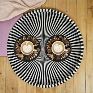 Plateau de service de luxe en os incrusté, fait main, décoratif, pour le thé et le café, prix d'exportation - Product Image 5