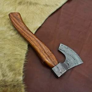 Hache Viking Artisanale Personnalisée 2025 en Acier Damas de Qualité Industrielle avec Manche en Bois de Rose, Mini Hache, Tête d'Hache, Garantie de 3 Ans - Product Image 5