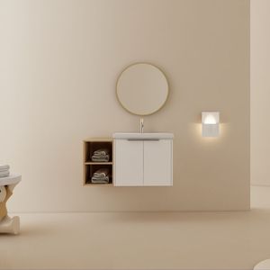 Mueble de Baño de 36 Pulgadas con Cierre Suave, Lavabo y Pequeños Estantes de Almacenamiento BVC07436WHLTK - Product Image 1