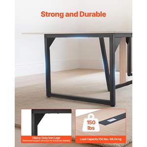 8 Ft Modern Rectangle Office Meeting <b>Table</b> 10-Person Seminar Desk <b>Metal</b> <b>Legs</b> Large Boardroom <b>Table</b> Easy Assembly Model - Product Image 3