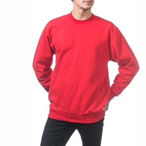 Sudadera de Felpa para Hombre, Cuello Redondo, Corte Regular, Color Rojo Sólido, Informal, de Algodón Tejido, para Otoño, MOQ Bajo, Precio Económico - Product Image 5