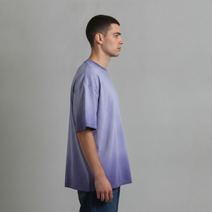 T-shirt en coton épais lavé sur mesure OEM/ODM, col rond, épaules tombantes, style hip-hop, respirant, pour la gym, pour hommes - Product Image 2