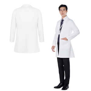 Blouse de laboratoire médicale blanche tissée pour médecins et infirmières d'hôpital, unisexe, en spandex/coton avec design fonctionnel - Vente en gros - Product Image 1
